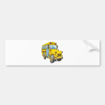 School Bus Cartoon Bumper Stickers