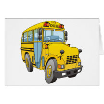 School Bus Cartoon Card