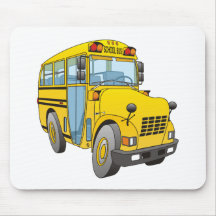 School Bus Cartoon Mouse Pads