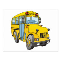 School Bus Cartoon Post Card