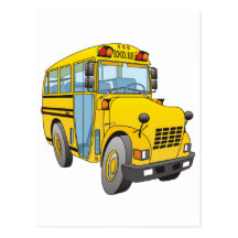 School Bus Cartoon Post Card