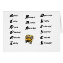 School bus driver card
