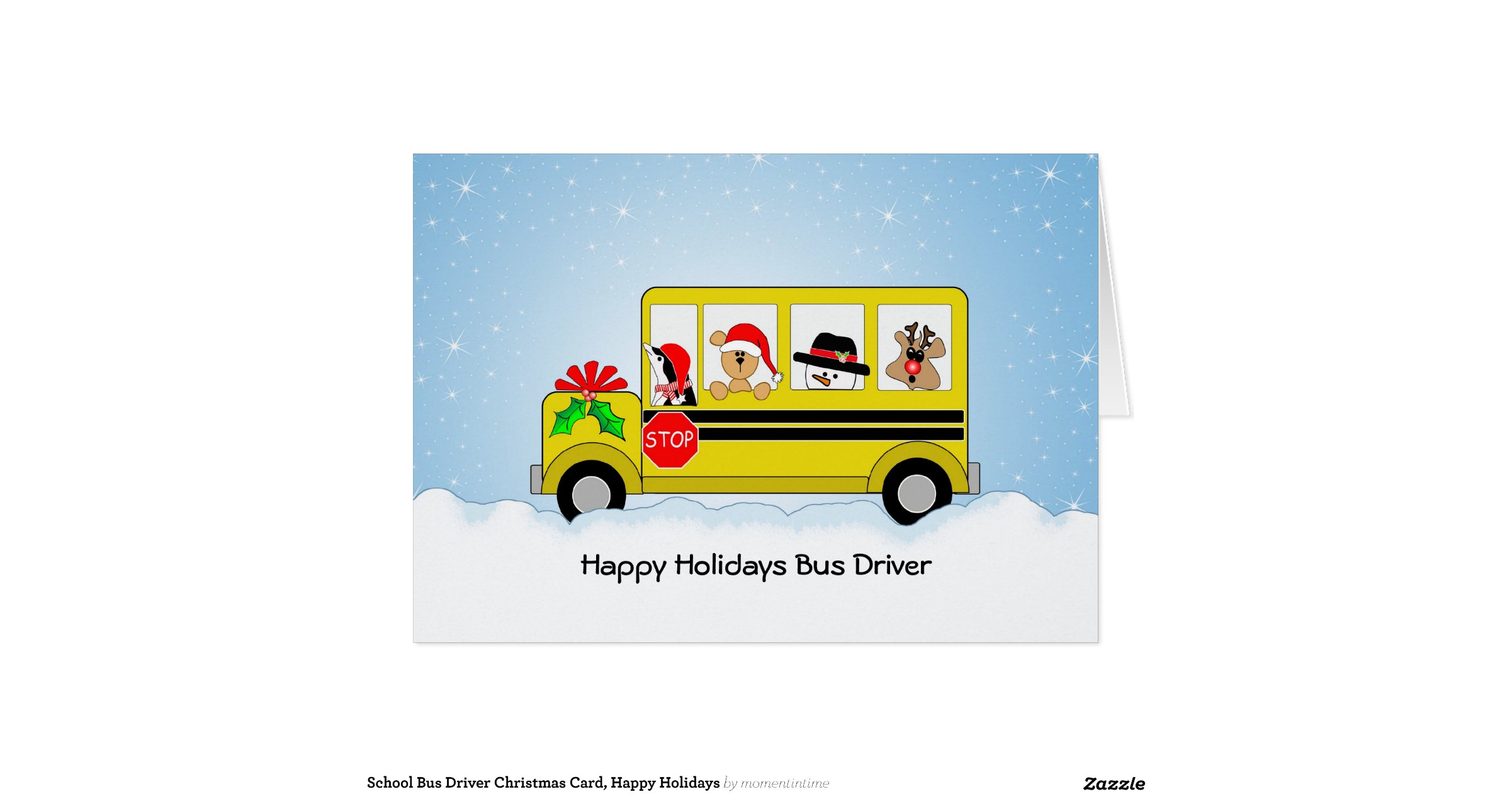 School Bus Driver Christmas Card, Happy Holidays Greeting Card | Zazzle