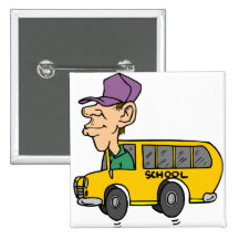 School Bus Driver Pinback Button