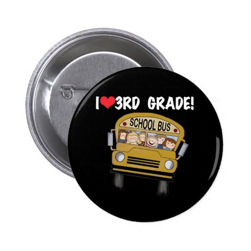 School Bus Love 3rd Grade Pins