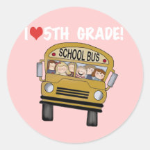 School Bus Love 5th Grade Tshirts and Gifts Sticker