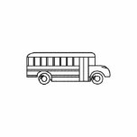 School Bus Outline embroidered shirts