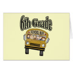 School Bus with Kids 6th  Grade Tshirts and Gifts Greeting Cards