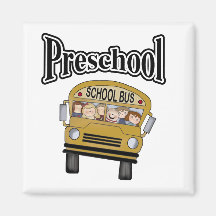 School Bus with Kids Preschool Magnets