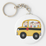 School Bus with Kids T-shirts and Gifts Key Chain