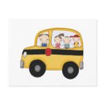 School Bus with Kids T-shirts and Gifts postcards
