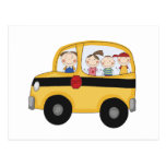 School Bus with Kids T-shirts and Gifts Postcards