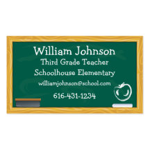 School Chalkboard Teacher Business Card