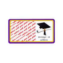 School Colours Purple & Gold Graduation Frame Address Labels