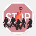 School Crossing Guard Round Sticker