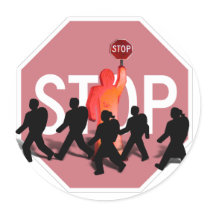 School Crossing Guard Round Sticker