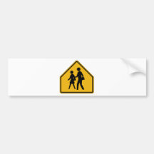 School Crossing Street Sign Bumper Stickers