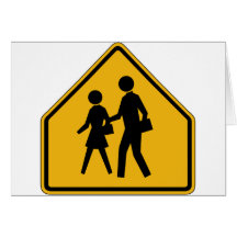 School Crossing Street Sign Cards
