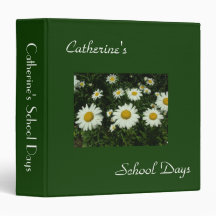 School Days,daisy, dark green Vinyl Binders