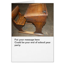 School Desk and Chair Card