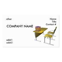school desk with book stack business card templates
