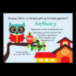 School House Wise Owl Kids Graduation Invitation invitations