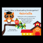 School House Wise Owl Kids Graduation Invitation invitations