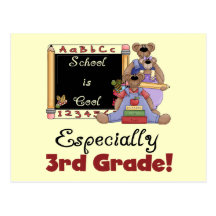 School is Cool Especially 3rd Grade Postcard