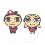 School Kids Cartoon Character Stickers