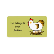 School Labels ( cute chicken and eggs )