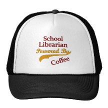 School Librarian Powered By Coffee Mesh Hat