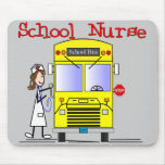 School Nurse Stick People Design Mousepad