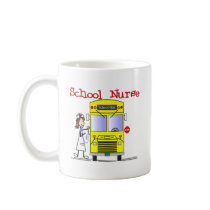 School Nurse Stick People Design Coffee Mugs