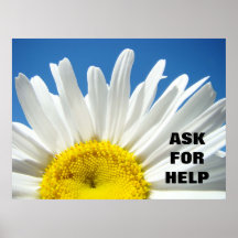 School posters ASK FOR HELP Blue Sky Floral