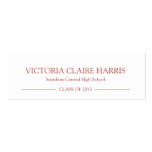 School pride graduation insert name card red business card template