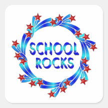School Rocks Fun Square Stickers
