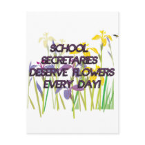 SCHOOL SECRETARIES DESERVE FLOWERS POSTCARDS