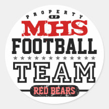 School Sport Team Round Sticker