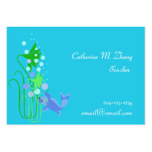 school teacher, fish, water business card template