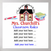 School Teacher's Classroom Rules . by SRF Print