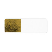 Schooner And Vintage Map Labels