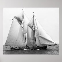 Schooner de pêche affiche