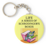schrodinger's cat box joke key chain