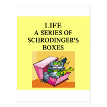 schrodinger's cat box joke post cards