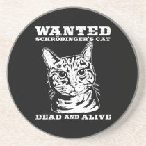 Schrodinger's cat wanted dead or alive coasters
