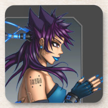 Sci-Fi Anime Girl Beverage Coaster