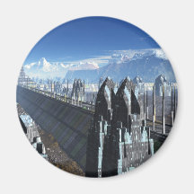 Sci-fi City Fridge Magnet