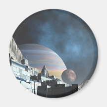 Sci-Fi City Fridge Magnets