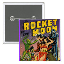 Sci Fi Vintage Comic Book Cover Art Pin