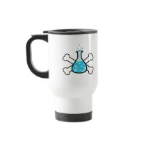 science geek beaker and crossbones design coffee mug